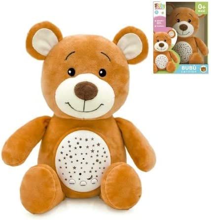  Orsacchiotto Peluche Bubù Soffice Pupazzo Proiettore con Luce Notturna Bambini, Effetti Luminosi e Rilassanti Melodie