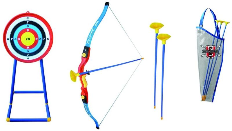  Sport1 Arco e frecce per Bambini Arco con frecce per Bambini Arco frecce Bambini con Bersaglio da Terra Piedistallo, 3 Frecce Incluse