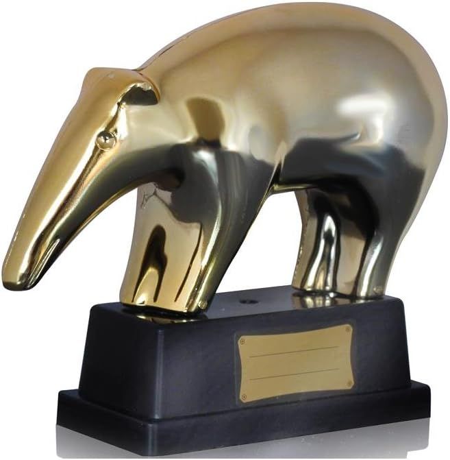 Tapiro d'oro su base con targa vuota per dedica