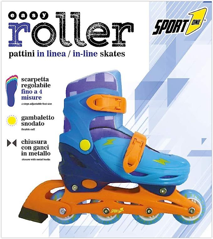 Pattini a rotelle in linea bambina donna Pattini in linea bambino bambina 4 ruote rotelle adulto (EASY ROLLER BLU 31-34)