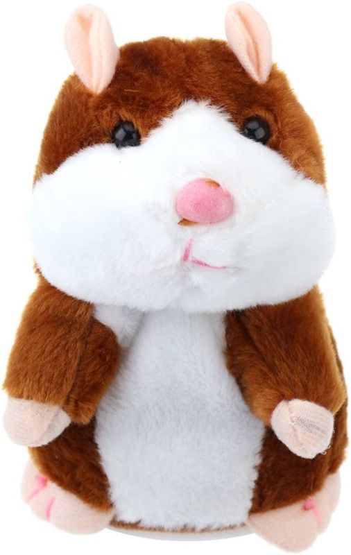 Criceto "Teleminkia" Fiorello Viva Rai 2 Giocattolo di Criceto Parlante peluche Ripete sempre quello che dici Elettronico criceto Parlante per Regali di bambini (Marrone chiaro)