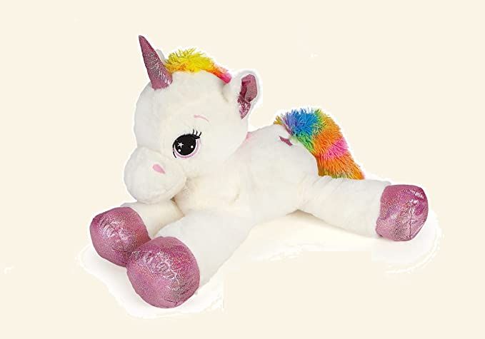 Unicorno Peluche Grande 60 cm Medio Rosa o Azzurro Materiale Morbido peluche Unicorno bambina peluche per festa compleanno Unicorno giocattolo Unicorno peluche gigante 60 cm colori assortiti