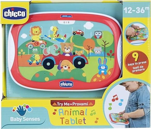 Chicco Gioco Tablet Degli Animali, Elettronico Parlante Con Contenuti Divertenti Sugli Animali, Batterie Incluse, 12-36 Mesi, Multicolore