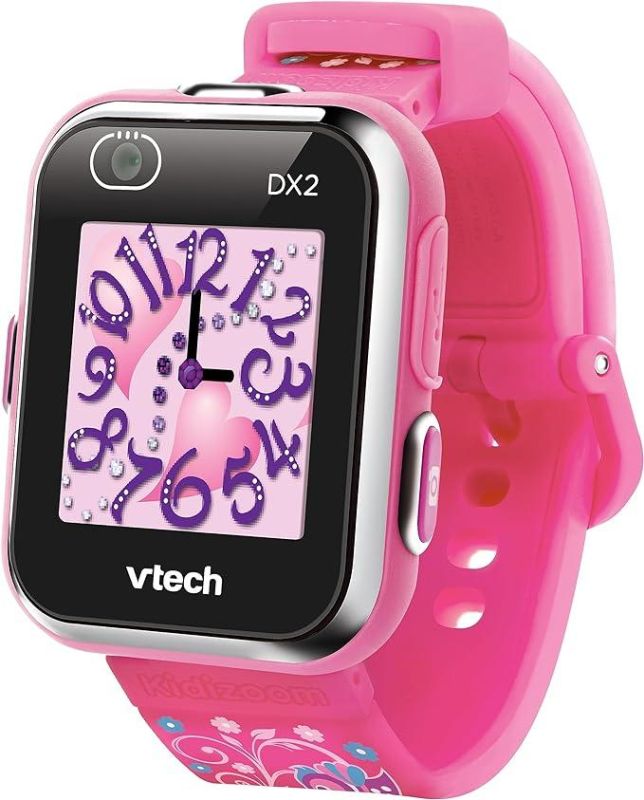 VTech Kidizoom Smartwatch DX2 Rosa, Orologio Interattivo per Bambini con Doppia Fotocamera, Schermo Touch a Colori, Smartwatch con Sensore Movimento, Resistente agli Urti, Lingua Italiana, 5-13 Anni