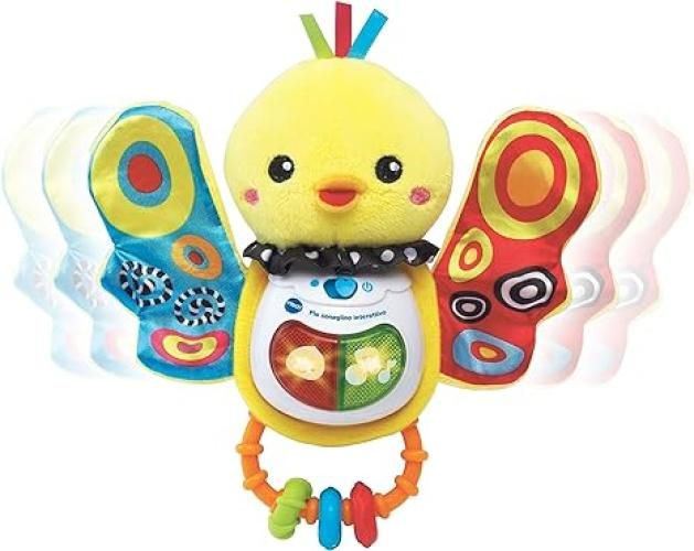 VTech Pio Sonaglino Interattivo, Sonaglio Neonato con Attivazione a Pulsante Luminoso, Gioco Neonato con 10 Melodie e 3 Canzoni, Sensore di Movimento, Lingua Italiana, Batterie Incluse, 3-24 Mesi
