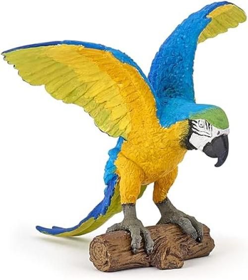 PAPO 50235 - Statuina di pappagallo blu ara selvaggio regno, multicolore