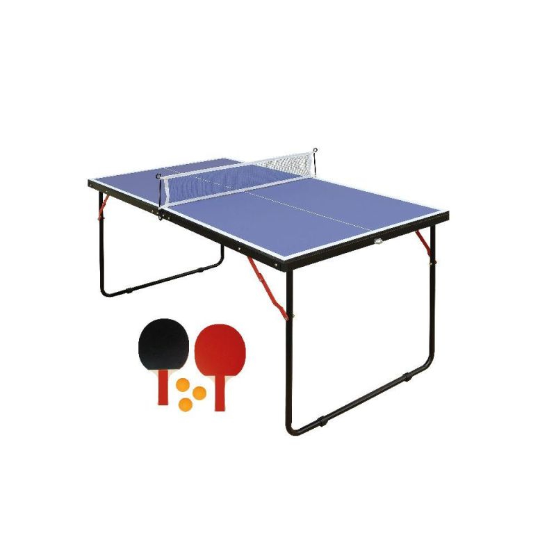  ping pong Tavolo pieghevole. Tavolo ping pong richiudibile e salvaspazio. Tavolo da ping pong in acciaio con maniglia, racchette, palline, rete e tendirete. Per uso regolare o allenamento.