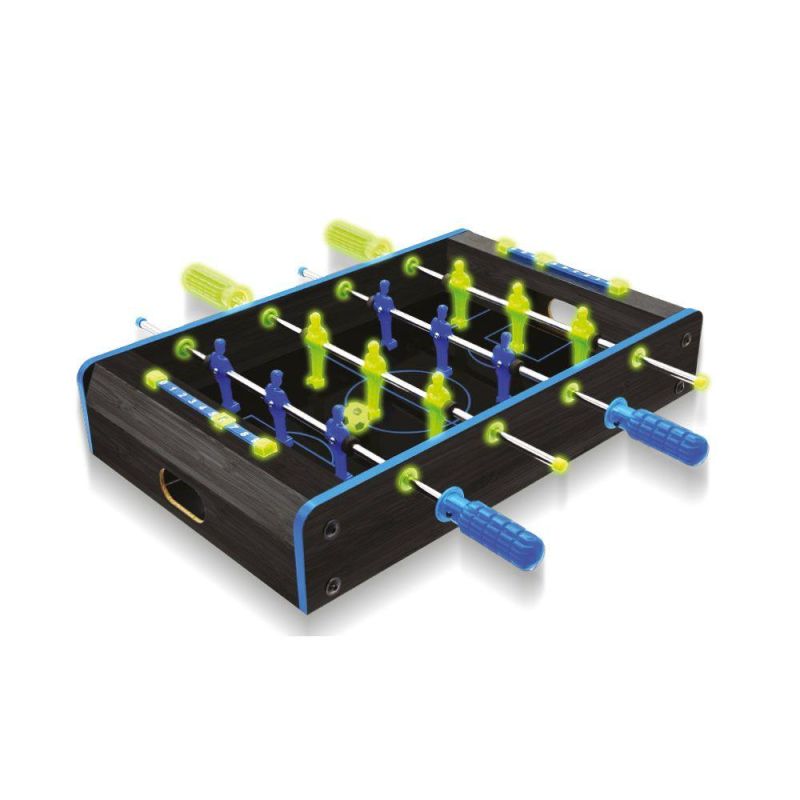Calcetto da Tavolo Glow in the Dark – Mini Calcio Balilla LUMINOSO per Bambini e Adulti con Segnapunti e Palline