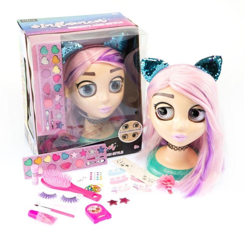 Testa da Truccare e Pettinare con Occhi Cambiacolore influencer beauty and style Influencer Make Up Doll 