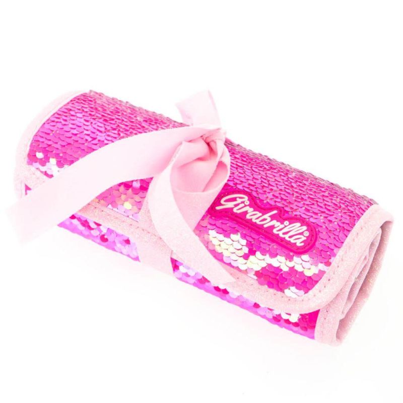 girabrilla puffer pencil case pink fluo