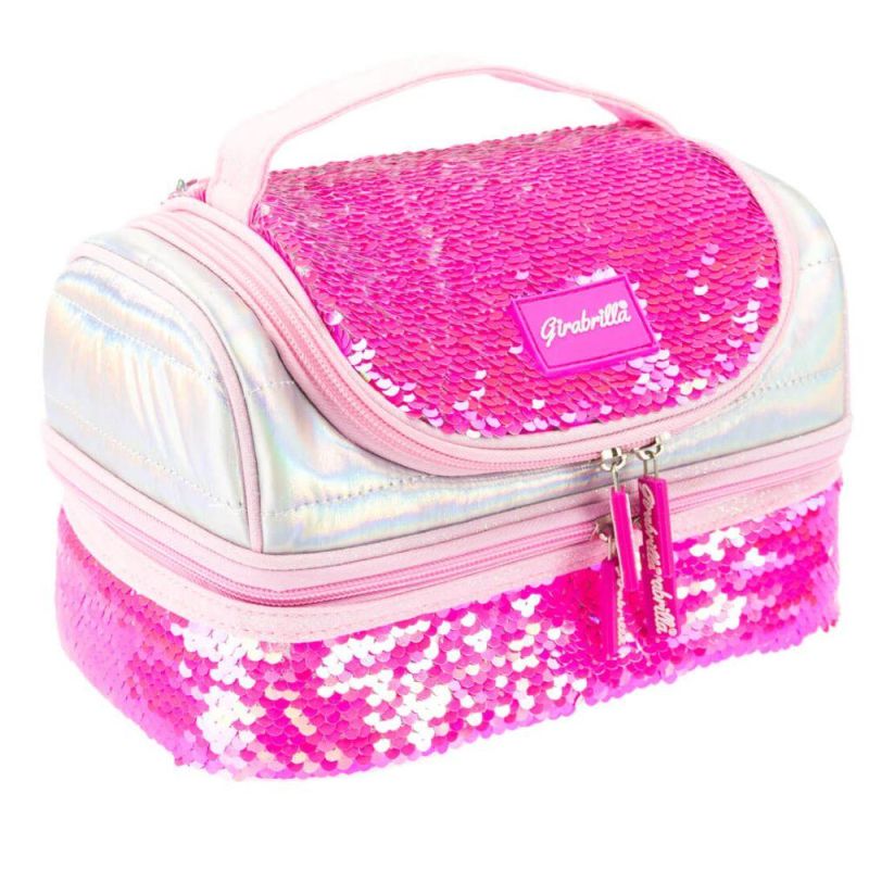girabrilla puffer lunch box pink fluo