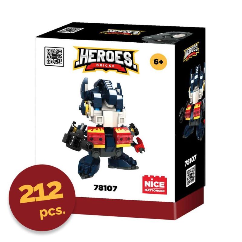 heroes bricks blue truck soldier