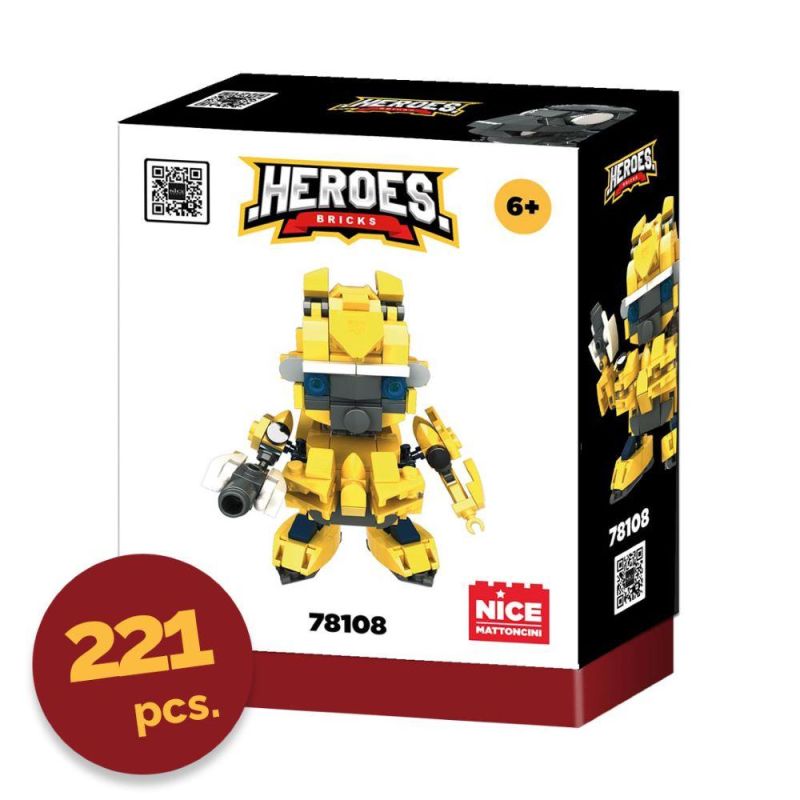 heroes bricks yellow car soldier