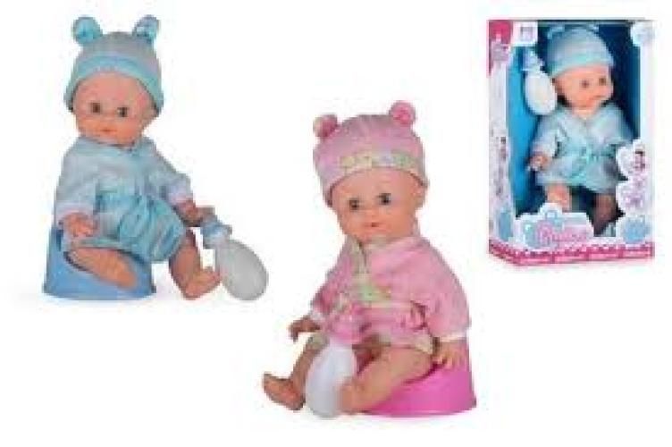 Bambola-MammAmore,Cicciottello Pipino,beve e fa pipi,Blu o Rosa,1 pezzo colore casuale-Migliorati-eta 3+