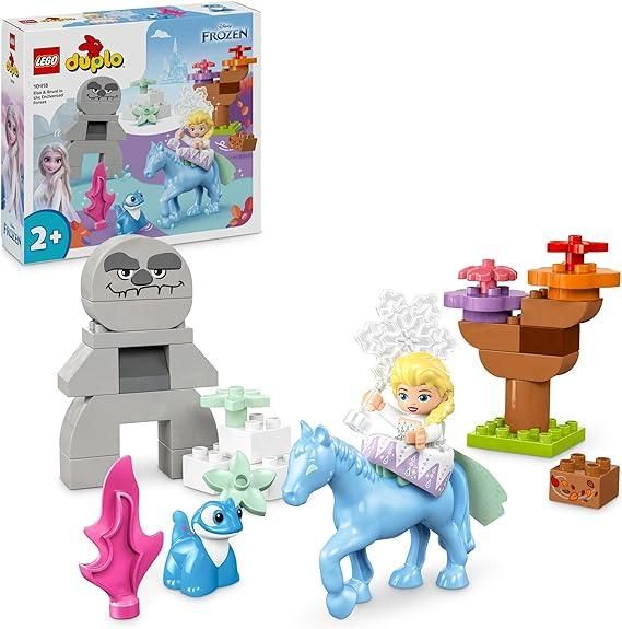 LEGO DUPLO Disney Elsa e Bruni nella Foresta Incantata, Gioco di Fantasia per Bambini e Bambine da 2 Anni in su con 4 Personaggi di Frozen 2 tra cui il Magico Cavallo Giocattolo Nokk 10418