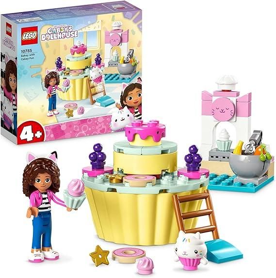 LEGO La Casa delle Bambole di Gabby Divertimento in Cucina con Dolcetto, Giocattolo con i Personaggi di Gabby e Dolcetto, Cupcake da Decorare e Accessori, Giochi per Bambine e Bambini dai 4 Anni 10785