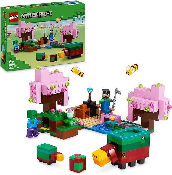 LEGO Minecraft Il Giardino del Ciliegio in Fiore, Modello da Costruire del Bioma con il Personaggio Sunny, Api Giocattolo e Sniffer, Giochi di Ruolo per Bambini e Bambine da 8 Anni, Idea Regalo 21260