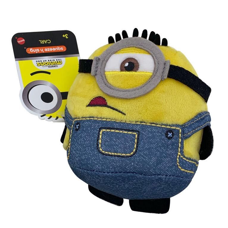 Peluche sonoro-Minions Carl,peluche 10 cm con suono-Mattel-Eta 3+
