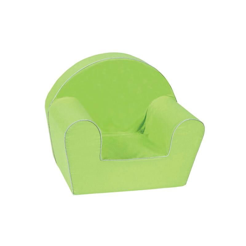 Poltroncina  per Bambini Verde - Imbottitura in Gommapiuma, Tessuto Sfoderabile e Lavabile, Dimensioni 42x31x50cm