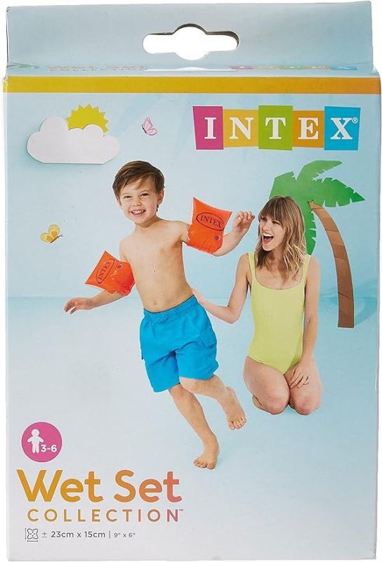 Braccioli Deluxe, Colore Arancio, 23 x 15 cm,Intex,eta 3-6 anni