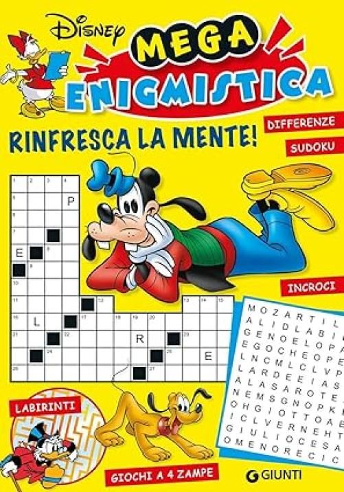 Mega enigmistica Disney. Rinfresca la mente! Differenze, sudoku, labirinti, giochi a 4 zampe