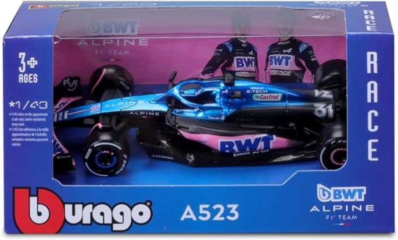 Modello Auto DieCast Bwt Alpine A523 Stagione 2023 Formula 1 - Pilota Pierre Gasly 31 - Scala 1/43, Bburago, Eta 3+