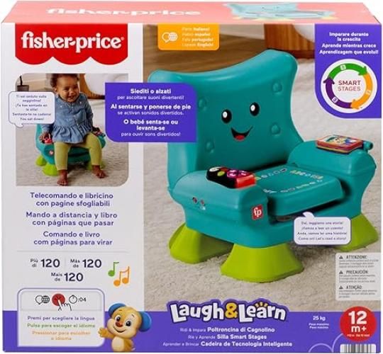 La Poltroncina di Cagnolino, Sedile interattivo con 120 Canzoni, luci, Suoni e Frasi per l`apprendimento, Versione Italiano,Fisher Price,Eta 12 + mesi