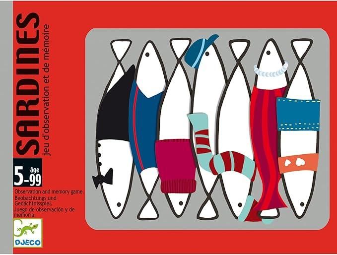 Carte Sardines Gioco di osservazione e memoria,Djecko,Eta 5-99 anni