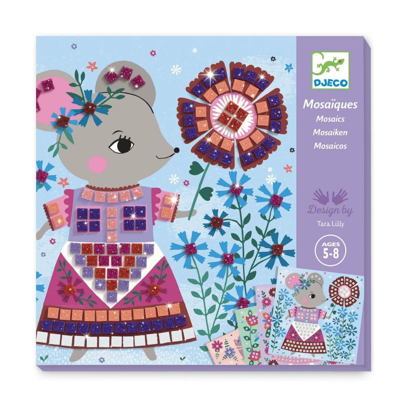 Mosaico Lovely Pets,con pezzi in gommapiuma,Djeco,Eta 5-8 anni