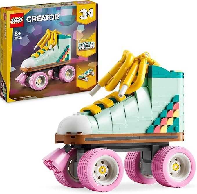 LEGO 31148 Creator 3 in 1 Pattino a Rotelle Retro Trasformabile in Mini Skateboard o Radio Giocattolo Boom Box,Eta 8+