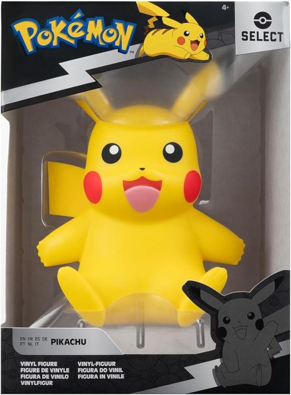 Pokemon Seect,Figure Deluxe Pikachu in vinile 25 cm,Jazwares,Eta 4+