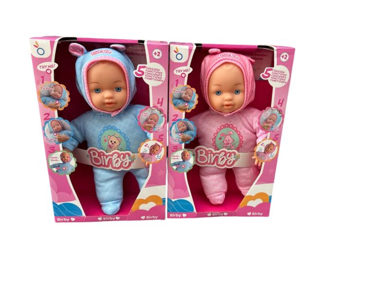 Birby,bambolotto morbido con 5 funzioni, 1 pezzo colore casuale,Hungary Toys,Eta 2+