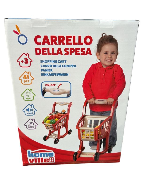 Carrello della spesa giocattolo, con luci e suoni,Hungary Toys,Eta 3+
