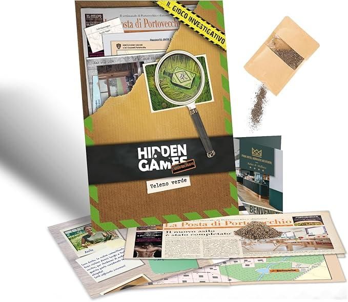 Hidden Games Luogo del Reato - Veleno verde - Italiana - Gioco realistico della scena del crimine, gioco emozionante del detective, gioco della stanza di fuga