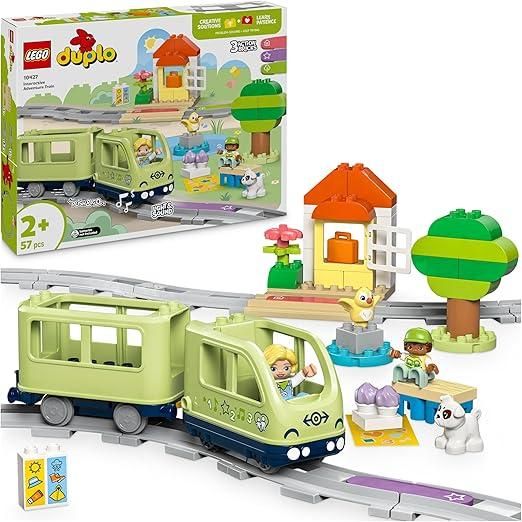 LEGO DUPLO Treno d`Avventura Interattivo, Stazione Ferroviaria e 3 Mattoncini Multifunzione,Lego,Eta2+