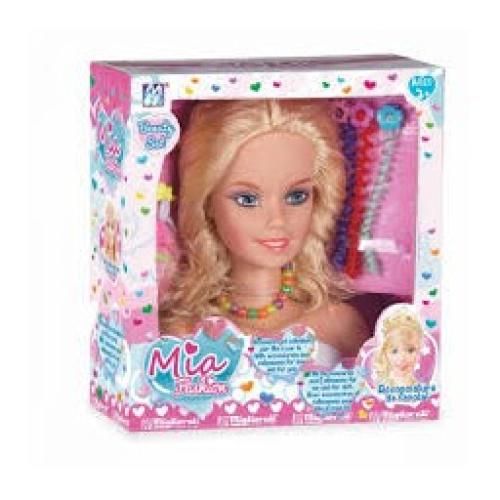 MammAmore Mia Hair Fashion,Testa da pettinare con accessori edextensions,Migliorati,Eta3+