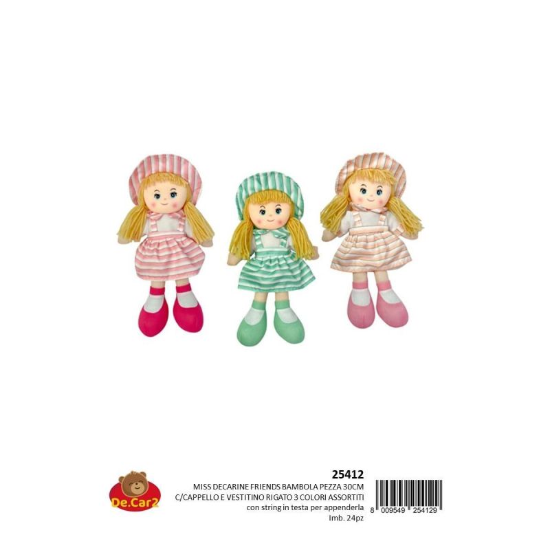 Miss Decarine,Bambola pezza 30 cm, 1 pezzo colore casuale,Decar,Eta1+