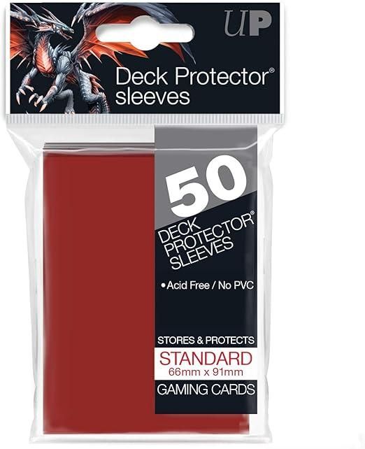 Ultra-Pro- Ultra PRO-50 Sleeves  Bustine Standard PRO Gloss, Rosso,