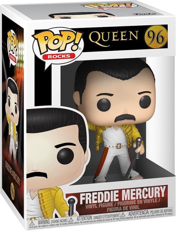 Funko Pop! Rocks: Queen-Freddie Mercury Wembley 1986 - Figura in Vinile da Collezione,Eta 3+