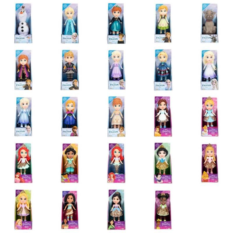 Disney Princess,Mini bamboline 7 cm,1 pezzo casuale,Jakks,Eta 3+