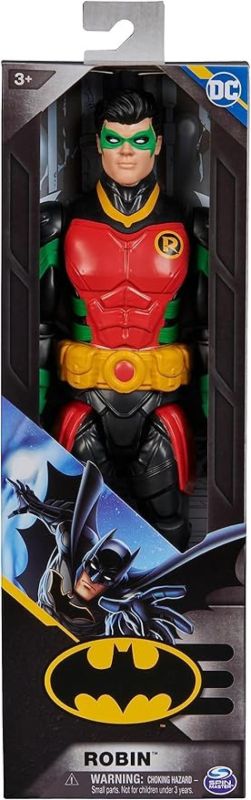 Dc comics, Action Figure Robin Armatura, 30 cm, Supereroe con 11 Punti di Articolazione,Spin Master,Eta 3+