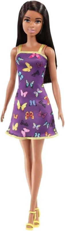 Barbie,Abito viola con fantasia farfalle,Mattel,Eta 3+
