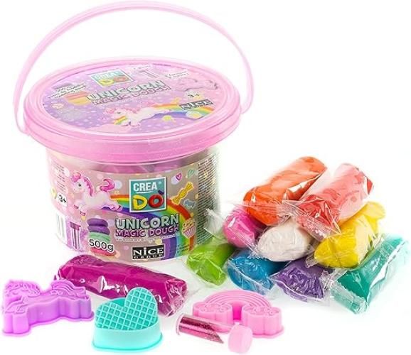 CREADO` - Nice Group Secchiello Magico Unicorno, Set con 500 g di Pasta Modellabile e 3 formine ,Nice Group,Eta 3+