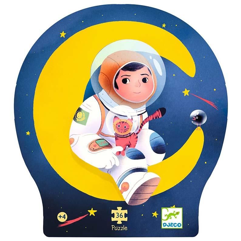 Puzzle, Un astronauta sulla luna, 36 pezzi,Djeco,Eta 4+