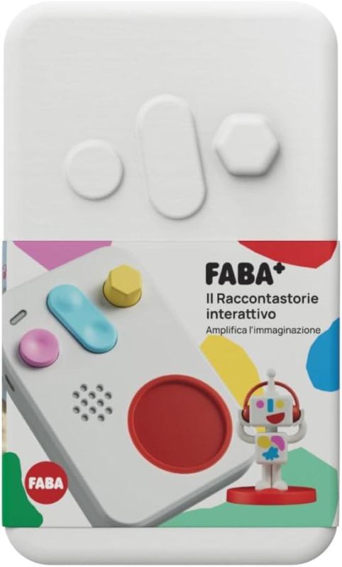 FABA+ Raccontastorie interattivo per bambini con contenuti audio da 0 a 10 anni, Cassa audio con Personaggio Sonoro Faba?Me, Luce notturna, Routine nanna,