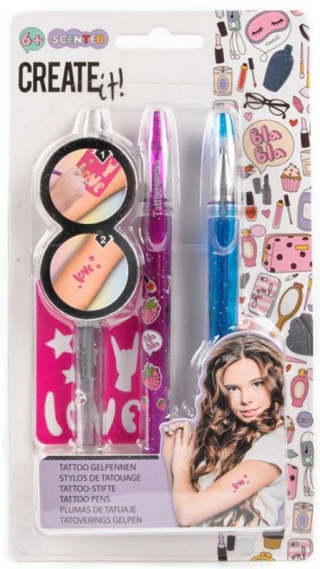Set 3 Tattoo gelpens con stencil,Create It