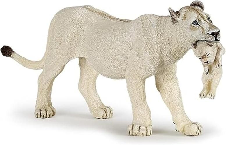 Papo 50203 - Statuetta con leonessa bianca con cucciolo,Eta 3+