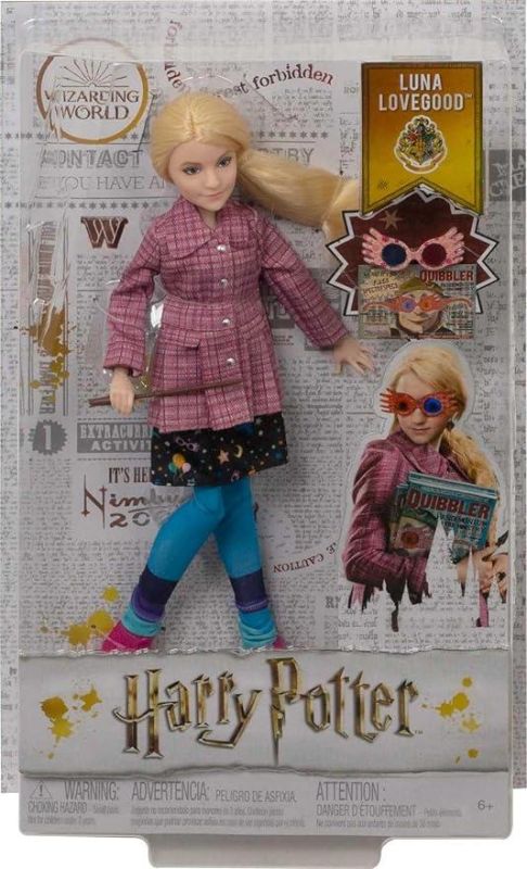 Harry Potter- Personaggio Articolato Luna Lovegood con Bacchetta ,Mattel,Età 6+