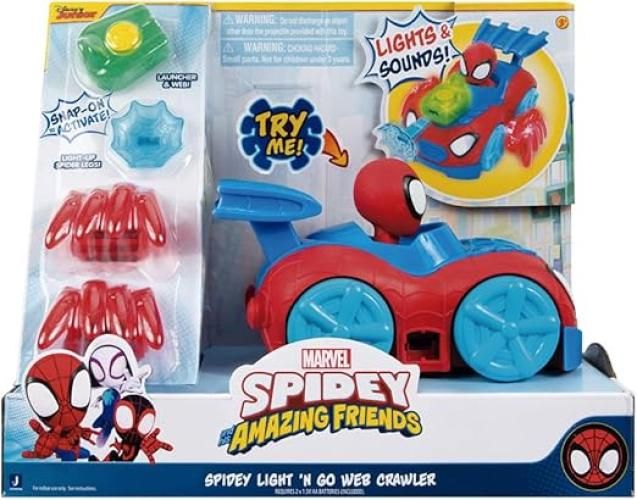SPidey and his amazing friends, Spidey light `n go web crawler,Jazwares,Età 3+