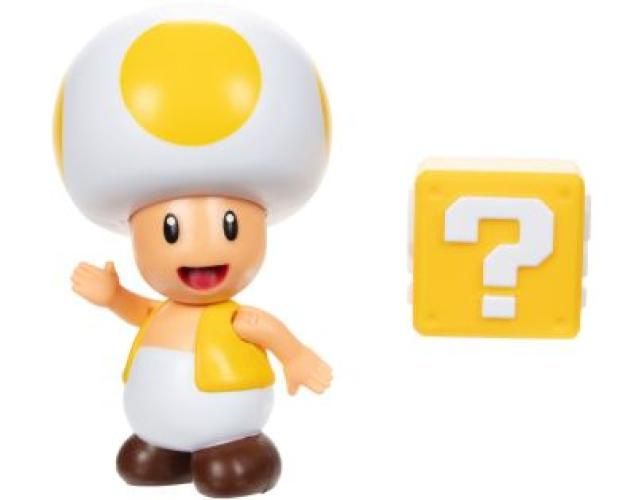 Super Mario,Yellow Toad,Personaggio 10 cm,Jakks,Età 3+